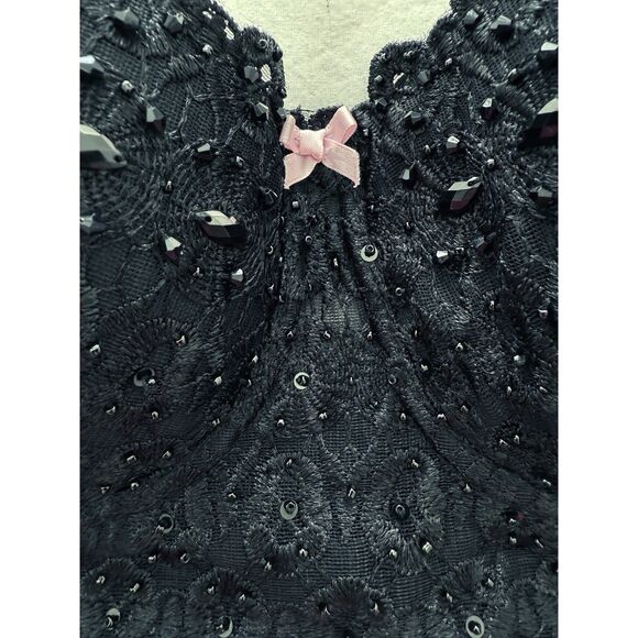 Windsor Sparkle Black Lace Corset Bustier Top Sz Small-SEE DESCRIPTION FOR ISSUE - Picture 2 of 15
